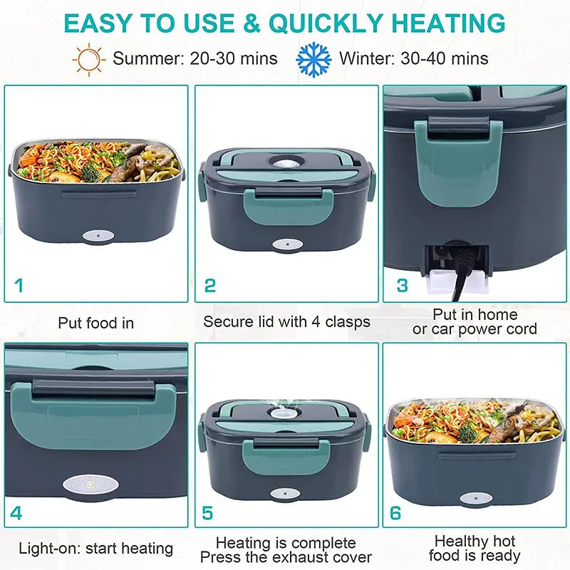 Cordless/Self-heating Electric Lunchbox (Portable, Set-and-forget models)