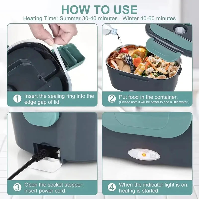 Cordless/Self-heating Electric Lunchbox (Portable, Set-and-forget models)