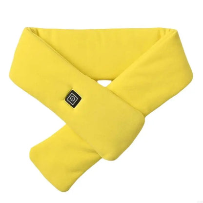 Rechargeable heated scarf/Neck-massager scarf (heat + vibration, power-bank designs)