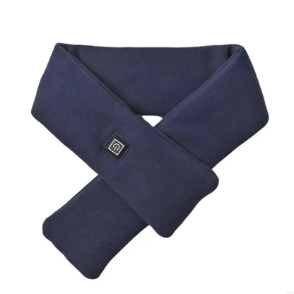 Rechargeable heated scarf/Neck-massager scarf (heat + vibration, power-bank designs)