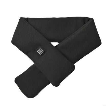 Rechargeable heated scarf/Neck-massager scarf (heat + vibration, power-bank designs)