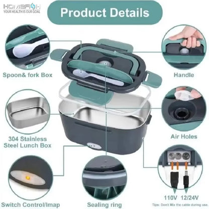 Cordless/Self-heating Electric Lunchbox (Portable, Set-and-forget models)