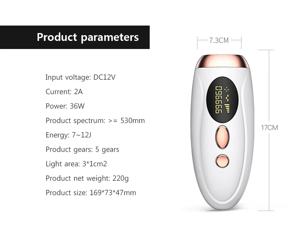 IPL Laser Epilator Permanent Hair Remover