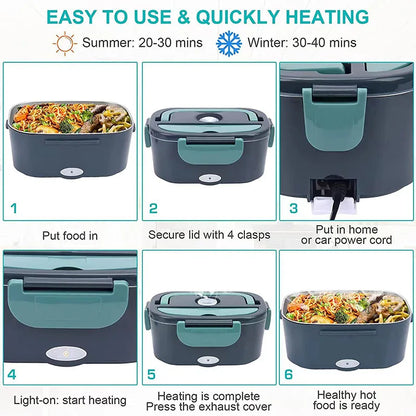 Cordless/Self-heating Electric Lunchbox (Portable, Set-and-forget models)