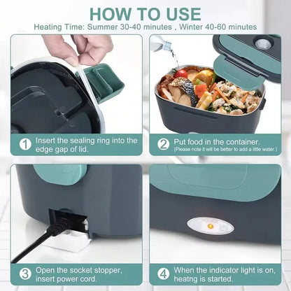 Cordless/Self-heating Electric Lunchbox (Portable, Set-and-forget models)